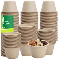 Portion Cups Visen 100% biodegradáveis, 4 onças, pacote com 100 Portion Cups Visen 100% biodegradáveis, 4 onças, pacote com 100