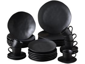 Porto Brasil Aparelho De Jantar 30 Peças Orgânico Preto Matte Porto Brasil Aparelho De Jantar 30 Peças Orgânico Preto Matte