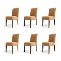 Portuguesa - Kit 6 Capas de Cadeira Linha Gold Anti Gato - Caramelo
