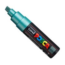 Posca PC-8K VERDE METÁLICO - Ponta Chanfrada Uniball Posca PC-8K VERDE METÁLICO - Ponta Chanfrada Uniball