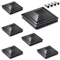 Post Caps SideInlar 5x5, preto, pacote com 6 unidades, ABS impermeável Post Caps SideInlar 5x5, preto, pacote com 6 unidades, ABS impermeável
