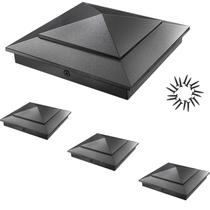 Post Caps Steel DN Mate Aluminium 4x4 Wood, pacote com 4 unidades pretas