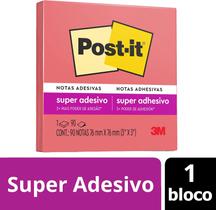 Post-it, 3M, Bloco de Notas Super Adesivas, Goiaba, 76 mm x 76 mm - 90 folhas