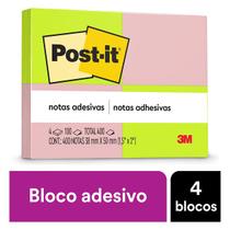 POST-IT 653 Neon 2 Cores 4 Blocos 100 Folhas Cada 38MM X 50MM 3M