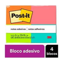 POST-IT 653 Tropical 4 Cores 4 Blocos de 50 Folhas Cada 50MM X 38MM 3M