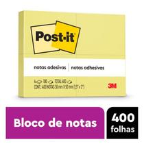 POST-IT Amarelo 4 Blocos 100F 38MM X 50MM 3M