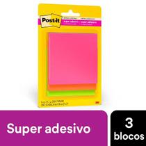 POST-IT Cascata C/3 Blocos Adesivos de 45 FLS 3M 76MM X 76MM