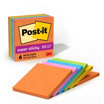 Post-it Sticky Notes, forrado superadesivo, 4 x 4 polegadas, 6 blocos Post-it Sticky Notes, forrado superadesivo, 4 x 4 polegadas, 6 blocos