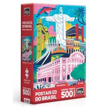 Postais do Brasil Monumentos Quebra Cabeça 500 peças Nano
