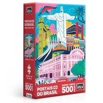 Postais do Brasil Monumentos Quebra Cabeça 500 peças Nano