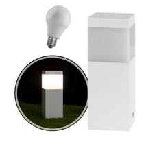 Poste Balizador Branco 20cm Jardim Alumínio + LED Branco Frio ST2791
