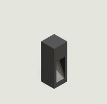 Poste Balizador Côncave em Alumínio Preto Externo 1GU10 20cm Incolustre