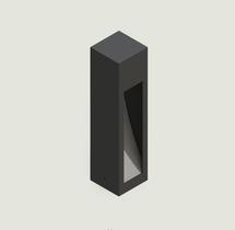 Poste Balizador Côncave em Alumínio Preto Externo 1GU10 30cm Incolustre