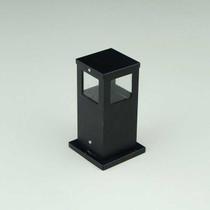 Poste Balizador de Jardim 4 Vidros Pequeno 25cm em Alumínio Preto