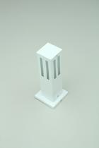 Poste Balizador de Jardim Vidro Friso 30cm em Alumínio Branco