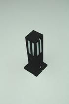 Poste Balizador de Jardim Vidro Friso 30cm em Alumínio Preto
