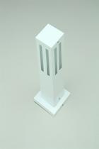 Poste Balizador de Jardim Vidro Friso 50cm em Alumínio Branco