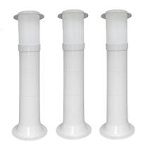 Poste Balizador Luminária Casa Jardim 50cm Branco Kit 3
