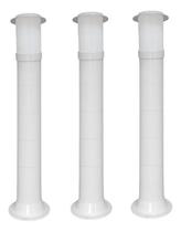 Poste Balizador Luminária Casa Jardim 75Cm Branco Kit 3