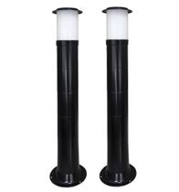 Poste Balizador Luminária Casa Jardim 75Cm Preto Kit 2