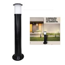 Poste Balizador Luminária Casa Sítio Jardim 1 metro Preto