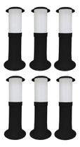 Poste Balizador Luminária Casa Sítio Jardim 35cm Preto Kit 6