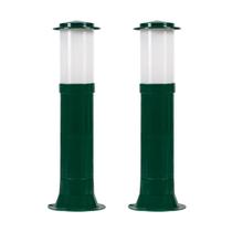 Poste Balizador Luminária Casa Sítio Jardim 35cm Verde Kit 2