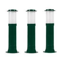 Poste Balizador Luminária Casa Sítio Jardim 35cm Verde Kit 3 Poste Balizador Luminária Casa Sítio Jardim 35cm Verde Kit 3