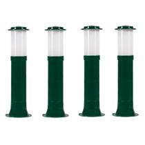 Poste Balizador Luminária Casa Sítio Jardim 35cm Verde Kit 4