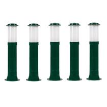 Poste Balizador Luminária Casa Sítio Jardim 35cm Verde Kit 5