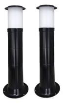 Poste Balizador Luminária Casa Sítio Jardim 50cm Preto Kit 2