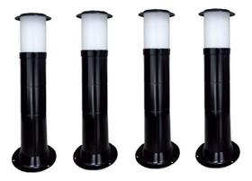 Poste Balizador Luminária Casa Sítio Jardim 50cm Preto Kit 4 Poste Balizador Luminária Casa Sítio Jardim 50cm Preto Kit 4
