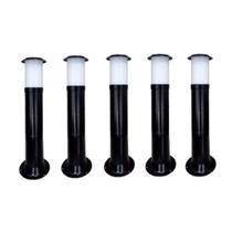 Poste Balizador Luminária Casa Sítio Jardim 50cm Preto Kit 5 Poste Balizador Luminária Casa Sítio Jardim 50cm Preto Kit 5