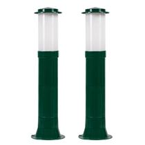 Poste Balizador Luminária Casa Sítio Jardim 50cm Verde Kit 2