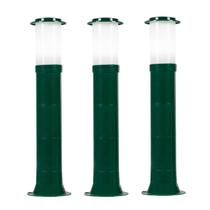 Poste Balizador Luminária Casa Sítio Jardim 75cm Verde Kit 3