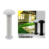 Poste Balizador Luminária Cogumelo Piso Jardim 45cm Branco