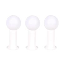 Poste Balizador Luminária Globo Jardim 35Cm Branco Kit 3