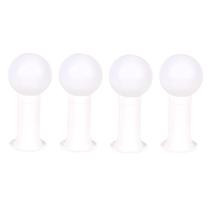 Poste Balizador Luminária Globo Jardim 35Cm Branco Kit 4