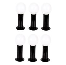 Poste Balizador Luminária Globo Jardim 35cm Preto Kit 6 Poste Balizador Luminária Globo Jardim 35cm Preto Kit 6
