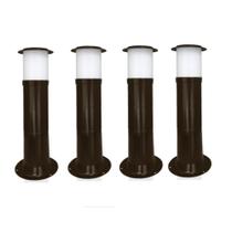 Poste Balizador Luminária Sítio Jardim 35cm Marrom Kit 4