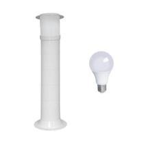 Poste Balizador Luminária Sítio Jardim 75cm Branco + Lâmpada