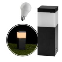 Poste Balizador Preto 20cm Jardim Alumínio + LED Branco Quente ST2791 Poste Balizador Preto 20cm Jardim Alumínio + LED Branco Quente ST2791