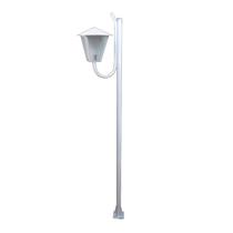 Poste Braço Curvo e Luminária Romana de Jardim Branco 300cm Poste Braço Curvo e Luminária Romana de Jardim Branco 300cm