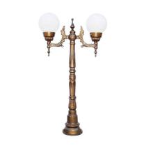 Poste Chinês Para Jardim De Alumínio 02 Globos 1,12M