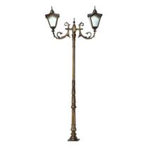 Poste Colonial Bari para Jardim em Alumínio 2 Luminárias 2,53m Luminárias N. Sra. da Guia