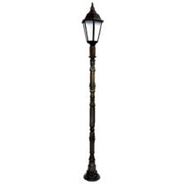 Poste Colonial de Jardim Blumenau Alumínio Fundido 246cm Preto Fosco