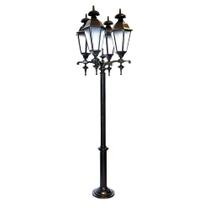 Poste Colonial de Jardim Londres para Iluminar Áreas Externas Alumínio Preto Fosco Luminárias N.