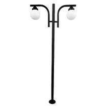 Poste Colonial de Jardim Londrina Alumínio Fundido 300cm Preto Fosco para Áreas Externas Luminárias