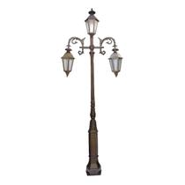 Poste Colonial Paris para Jardim Alumínio 03 Luminária 3,45m