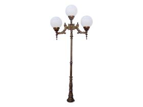 Poste Colonial Romano para Jardim Alumínio 03 Globo 2,44m